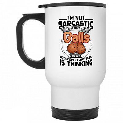 14 oz. White Travel Mug