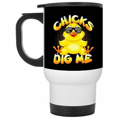 14 oz. White Travel Mug
