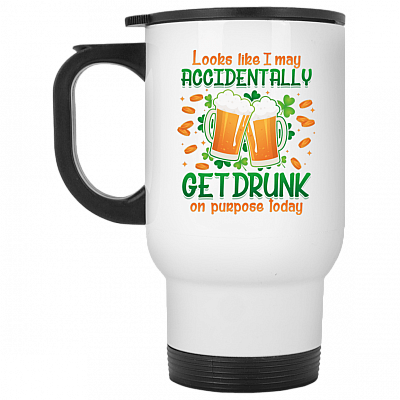 14 oz. White Travel Mug