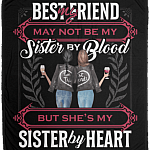CubeBik My Best Friend May Not Be My Sister by Blood but She's My Sister by Heart Fleece Blanket - Premium Sherpa Blanket