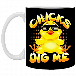 CubeBik Chicks Dig Me Ceramic Coffee Mug - Funny Mug