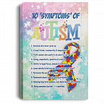 CubeBik 10 Symptoms of Autism Someone Never Gives Up Autism Awareness Framed Canvas - Unframed Poster