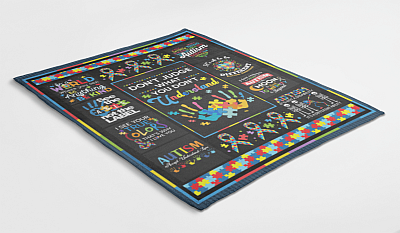 Alternative view of Don't Judge What You Don't Understand Autism Awareness Fleece Blanket - Premium Sherpa Blanket - Woven Blanket