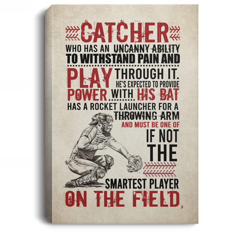 CubeBik Catcher Who Has an Uncanny Ability to Withstand Baseball Gallery Wrapped Framed Canvas Prints - Unframed Poster