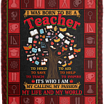 CubeBik I Was Born to Be a Teacher to Hold to Save to Teach Fleece Blanket - Premium Sherpa Blanket - Woven Blanket