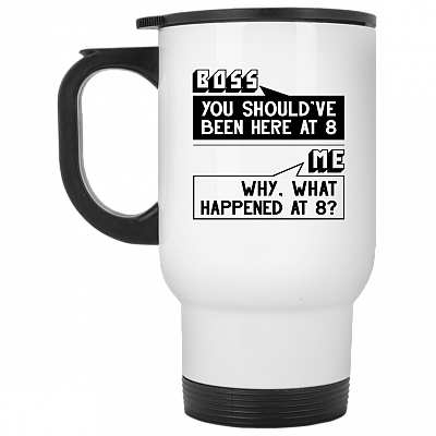 14 oz. White Travel Mug