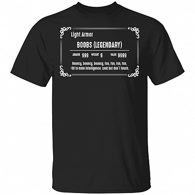 CubeBik Light Amor Boobs Legendary T-Shirt - Funny Boobs Shirt