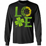 CubeBik Happy Saint Paddy Sunflower Shamrock Gift Hoodie Sweatshirt - Cool Irish Sunflower Lover T-Shirt