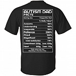 Autism Dad Facts Print On Back T-Shirt - Gift for Autism Dad