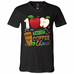 Happy 100 Days Of School Celebration Party T-Shirt V-neck - Fun 100 Days Of School Gift Kids Teachers Shirt