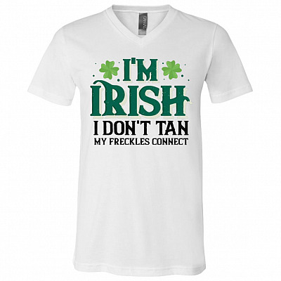 I'm Irish I Don't Tan My Freckles Connect T-Shirt - Cute Irish Girl V-neck Shirt