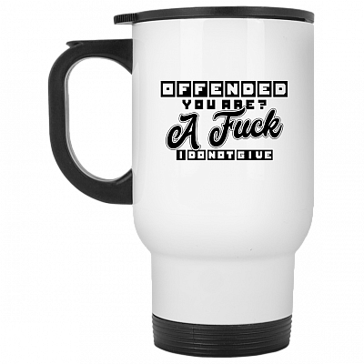 14 oz. White Travel Mug