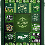 In My Veins Flows the Blood of Irish Rebels Fleece Blanket - Funny St Patrick's Day Irish Blanket
