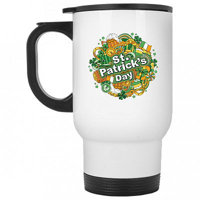 14 oz. White Travel Mug