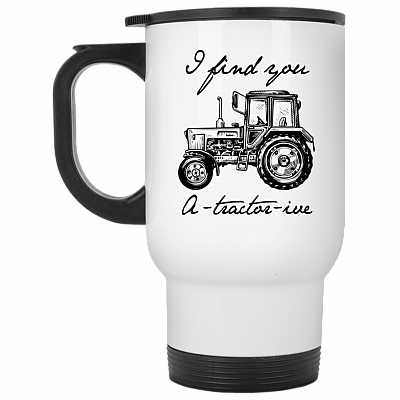 14 oz. White Travel Mug