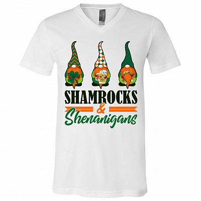 3 Irish Gnomes Shamrocks Leprechauns Happy St Patrick's Day Gift T-Shirt - Funny Shenanigans Shamrocks Shirt