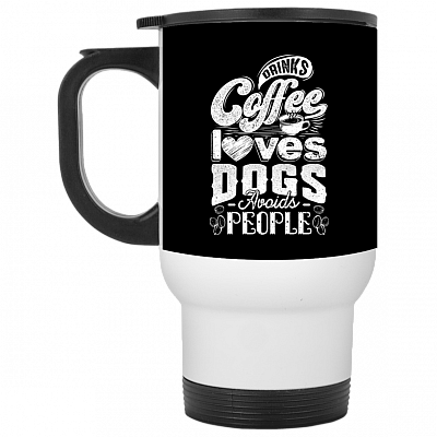 14 oz. White Travel Mug