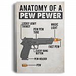 Anatomy Of A Pew Pewer Funny Gun Lover Bullet Armed Framed Canvas Unframed Poster Home Decor Wall Art