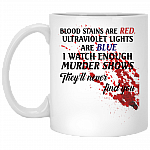 Blood Stains Are Red Ultraviolet Lights Are Blue Ceramic Coffee Mug - Beer Stein - Water Bottle - Color Changing Mug