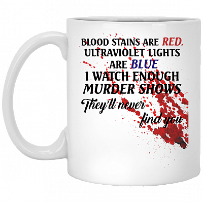 Blood Stains Are Red Ultraviolet Lights Are Blue Ceramic Coffee Mug - Beer Stein - Water Bottle - Color Changing Mug