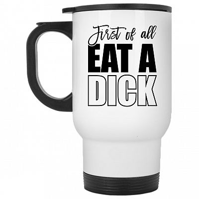 14 oz. White Travel Mug