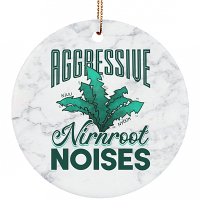 Aggressive Nirnroot Noises Funny Porcelain Ceramic Circle Ornament