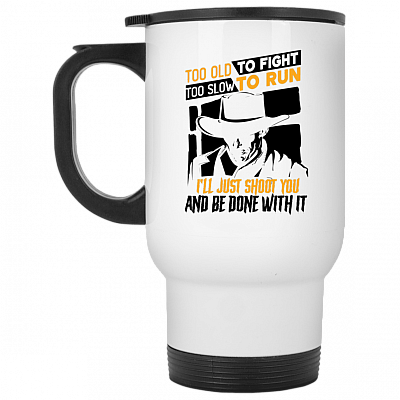 14 oz. White Travel Mug