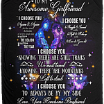 To My Awesome Boyfriend I Choose You Again and Again Fleece Blanket - Premium Sherpa Blanket - Woven Blanket
