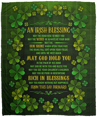 An Irish Blessing May the Road Rise to Meet You Fleece Throw Blanket - Premium Sherpa Blanket