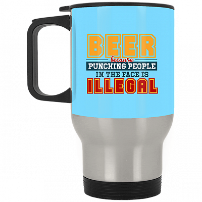 14 oz. Silver Travel Mug