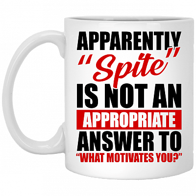 Apparently Spite Is Not An Appropriate Answer To What Motivates You Coffee Mug - Beer Stein - Water Bottle