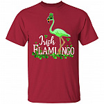 Irish Flamingo Three Leaf Clover T-Shirt - Happy St Patricks Day Shirt