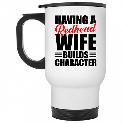 14 oz. White Travel Mug