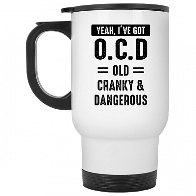 14 oz. White Travel Mug