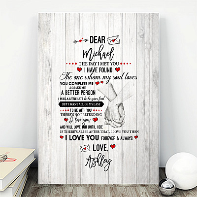 Alternative view of The Day I Met You I Have Found The One Whom My Soul Loves Personalized Canvas Prints - Unframed Poster
