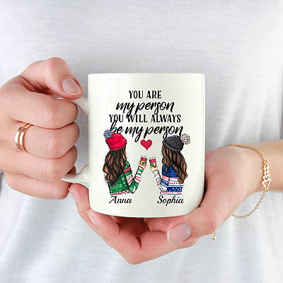 Alternative view of Personalized You Are My Person You Will Always Be My Person Ceramic Coffee Mug - Beer Stein - Water Bottle