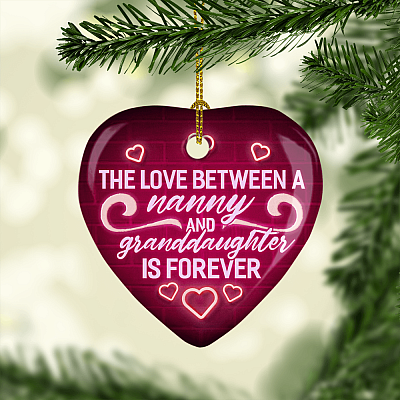 Alternative view of The Love Between A Nanny And Granddaughter Is Forever Ornament Keepsake - Heart Christmas Holiday Ornament