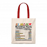 Mom Nutrition Facts Funny Canvas Tote Bag for Women -Shoulder Bag - Tote Bag Gift For Mom