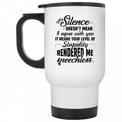 14 oz. White Travel Mug