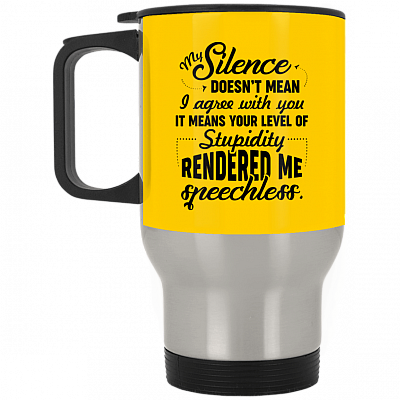 14 oz. Silver Travel Mug