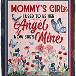 CubeBik Mommy's Girl I Used to Be Her Angel Now She's Mine Fleece Blanket - Premium Sherpa Blanket - Woven Blanket