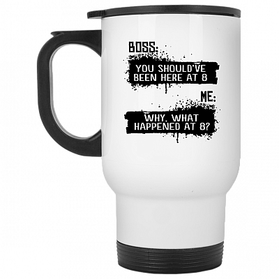 14 oz. White Travel Mug