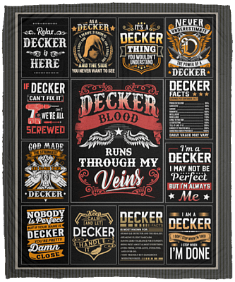 CubeBik Decker Blood Runs Through My Veins Fleece Blanket - Premium Sherpa Blanket - Woven Blanket