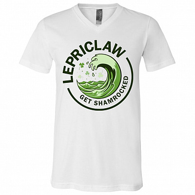 CubeBik Lepriclaw Get Shamrocked Tee Gift T-Shirt V-neck - Funny Irish Drinking Patrick's Day Saying Meme Shirt