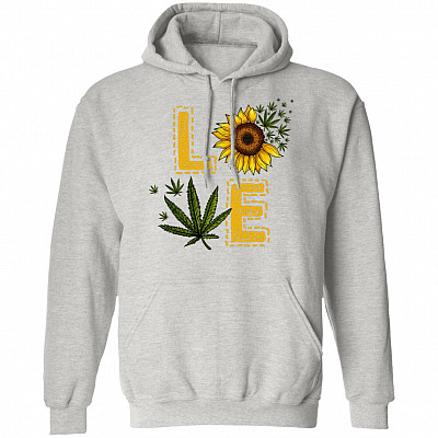 CubeBik Sunflower Weed Love Marijuana Cannabis Hoodie - Sweatshirt