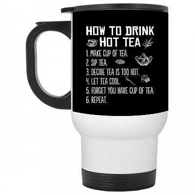 14 oz. White Travel Mug