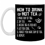 CubeBik How To Drink Hot Tea Ceramic Coffee Mug - Funny Tea Mug