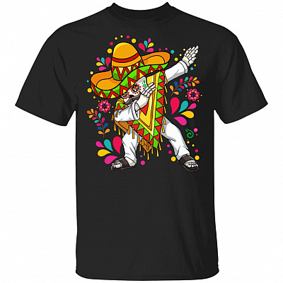 Dabbing Mexican Poncho Funny Cinco De Mayo & Drinking Party T-Shirt