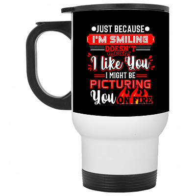 14 oz. White Travel Mug