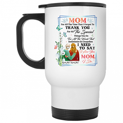 14 oz. White Travel Mug
